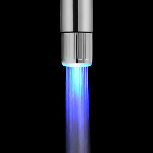 Color Changing LED Temperature Sensor Faucet Tip (Simple Install, Works With Most Faucets, No Wiring/Power Necessary)