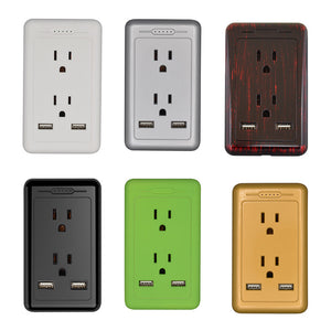 Outlet with Dual USB Charger Electrical Socket 15A Tamper Resistant Duplex Receptacle