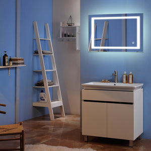 32"x 24" Square Wall Mounted LED Lighted Bathroom Mirror With Touch Switch